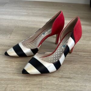 Boden Black and Red Heels with Striking Design